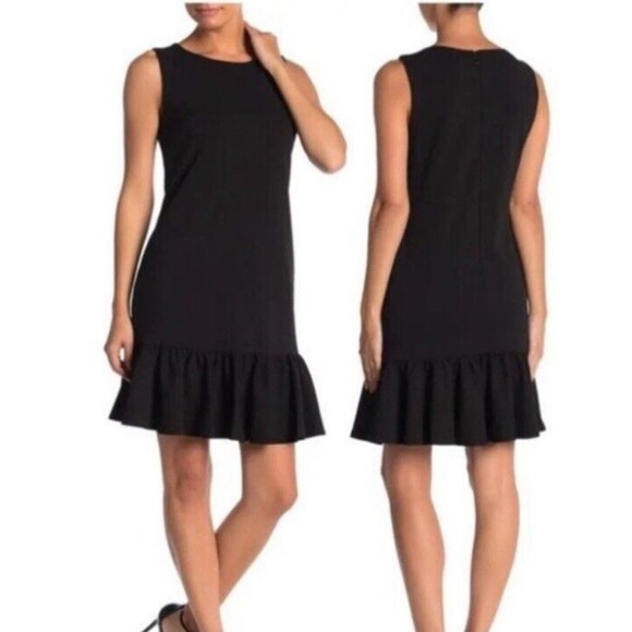 Betsey Johnson Women’s Navy Blue Scuba Ruffle Hem Sleeveless Dress Size 10 - Picture 1 of 8